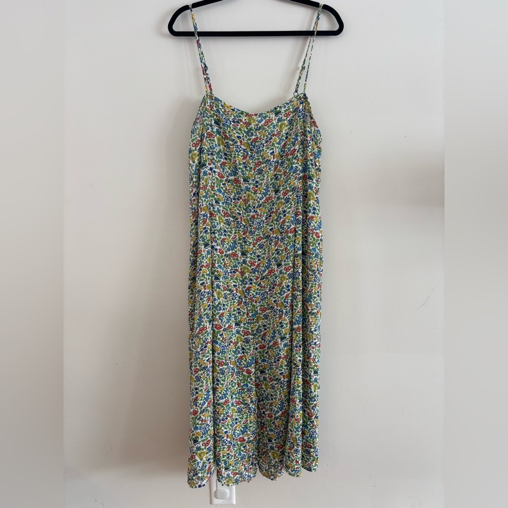 Anthropologie Multicolor Floral Midi Dress|Adjustable Straps|Flowy|Size L - Picture 4 of 8